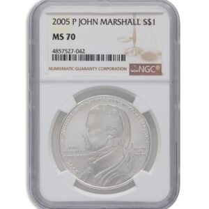 2005-P $1 John Marshall Silver Commem - NGC MS70