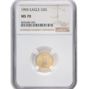 1993 1/10 oz Gold Eagle $5 NGC MS70