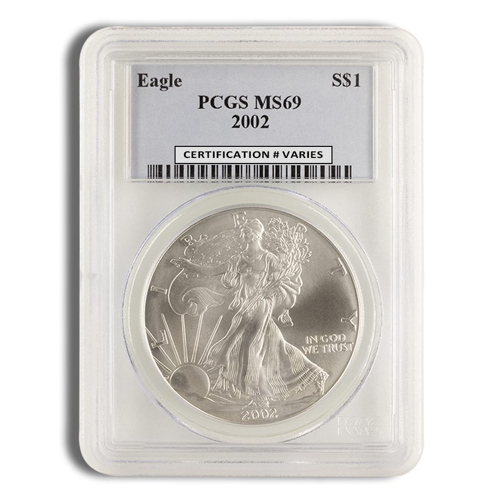 2002 Silver Eagle PCGS MS69