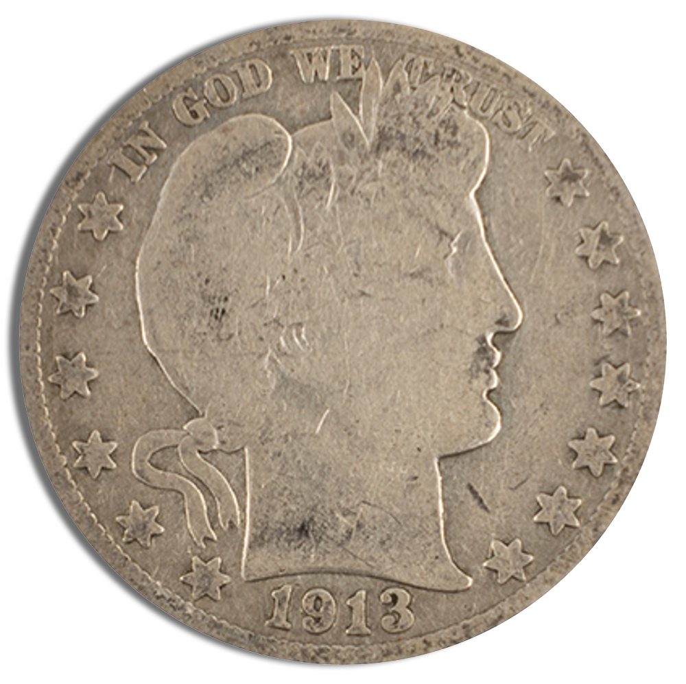 $1 FV 90% Silver Barber Half Dollars - Avg Circ