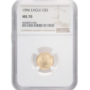 1996 1/10 oz Gold Eagle $5 NGC MS70