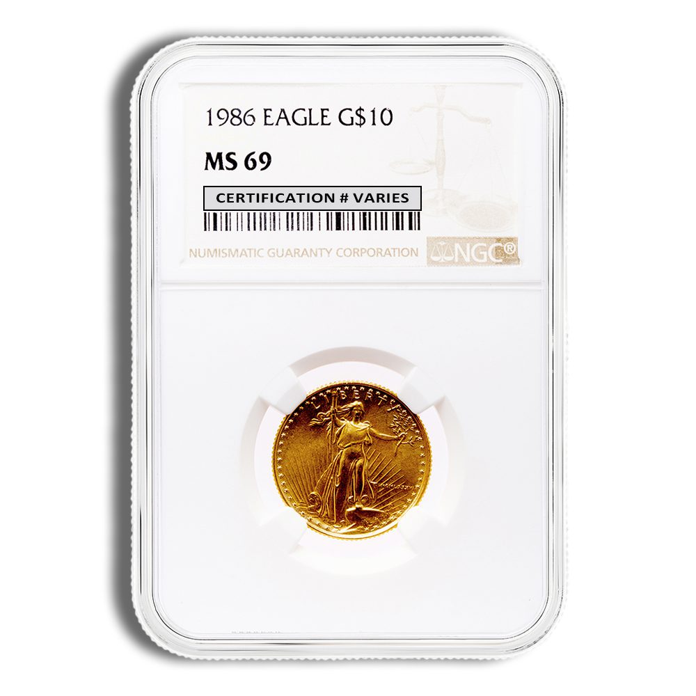 1986 1/4 oz Gold Eagle $10 NGC MS69