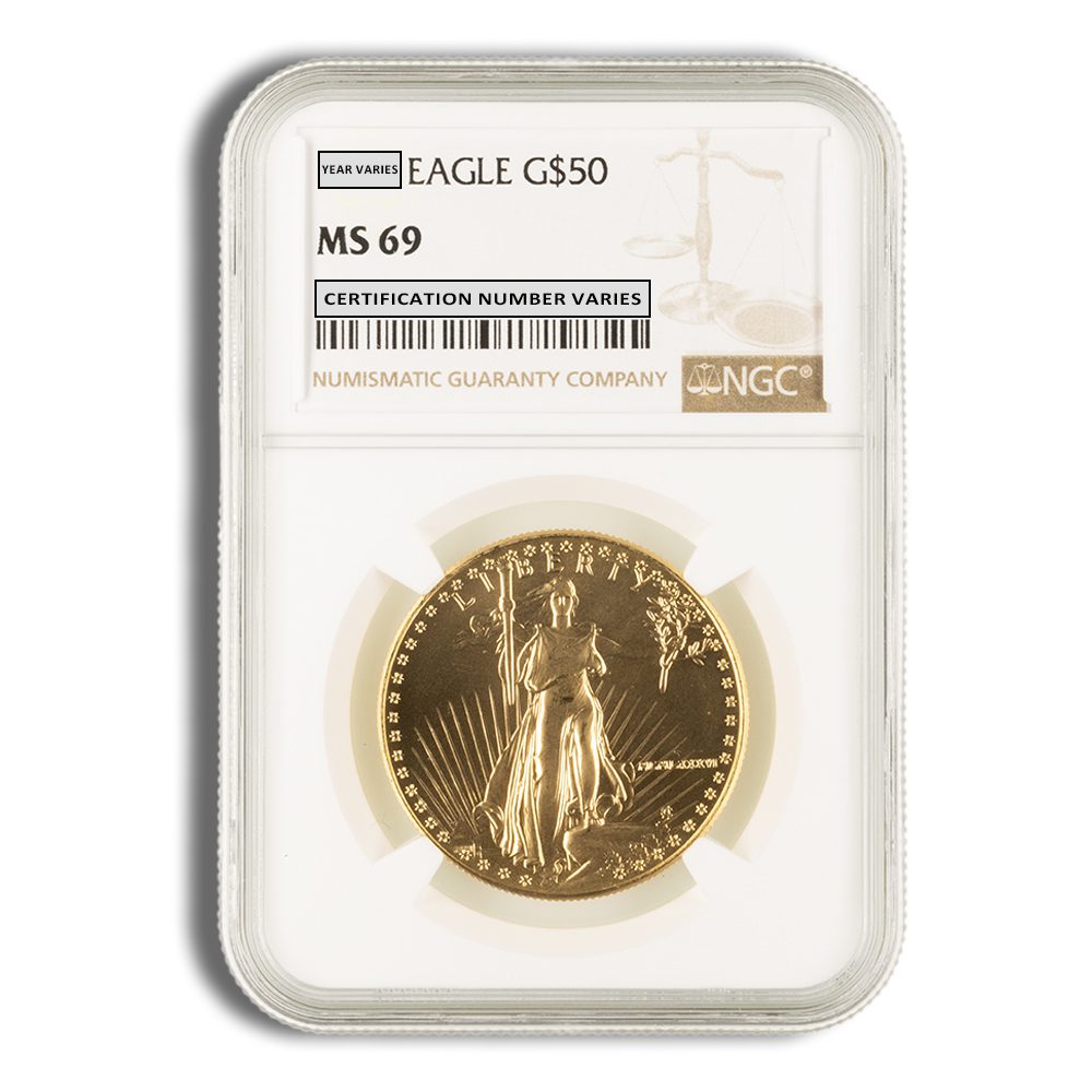 1986 1 oz Gold Eagle $50 NGC MS69