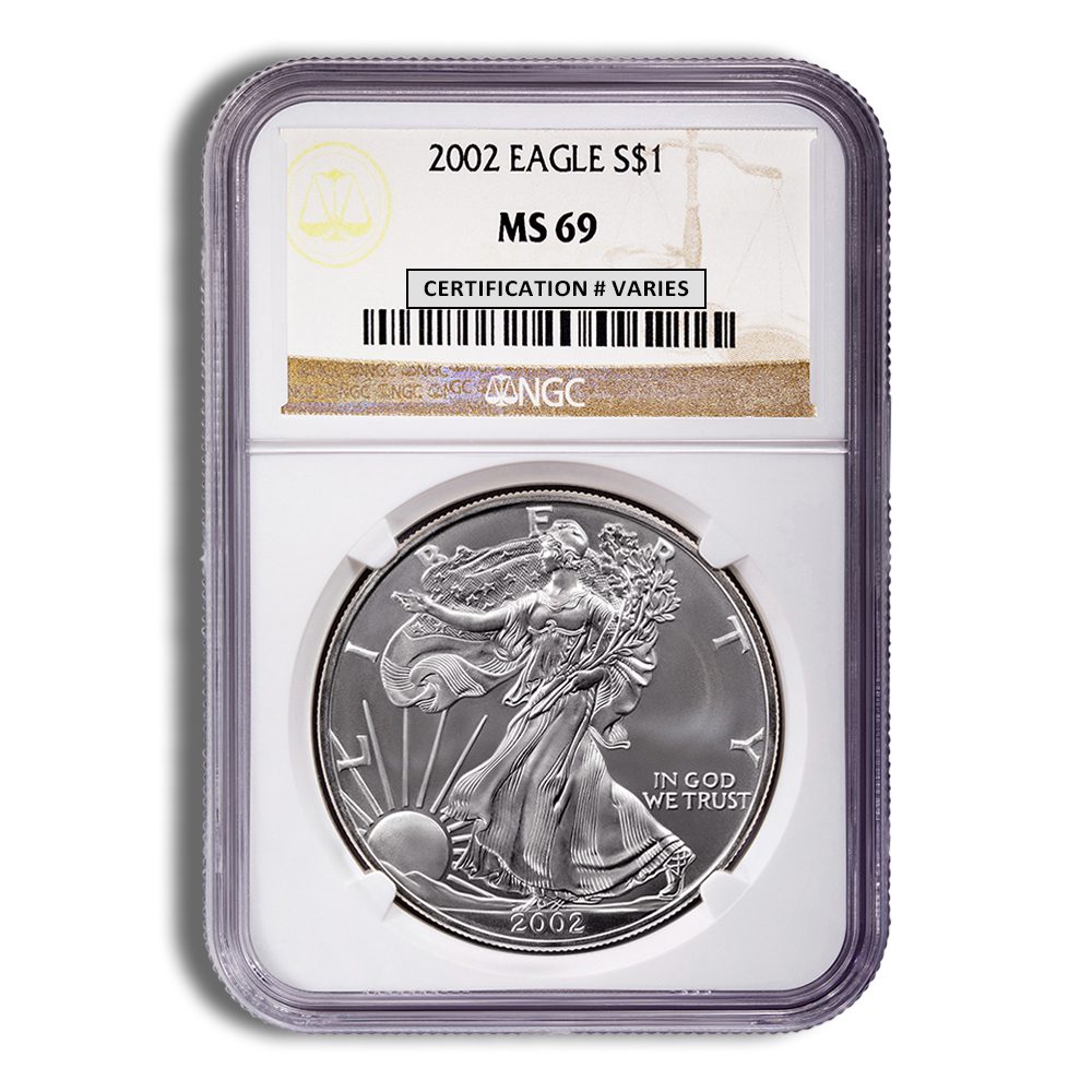 2002 Silver Eagle NGC MS69