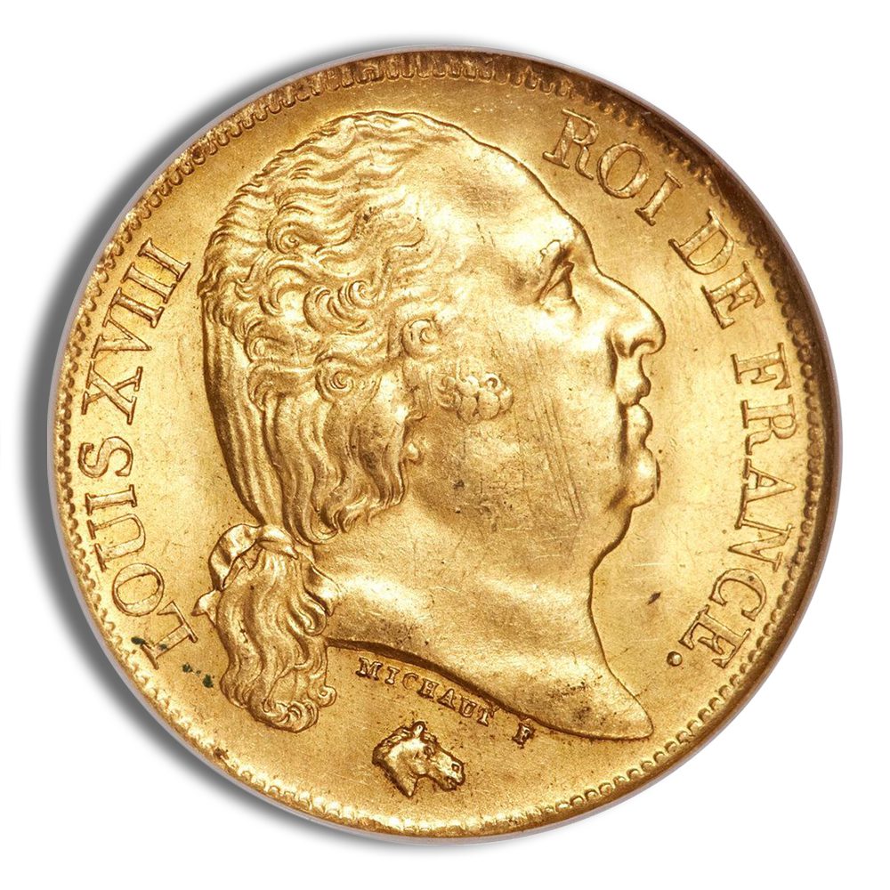 France Gold 20 Francs - Louis XVIII (1816-1824)