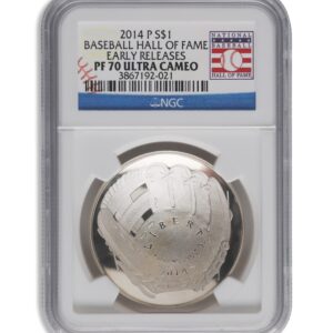 2014-P $1 Baseball Hall Fame Silver Commem - NGC PF70