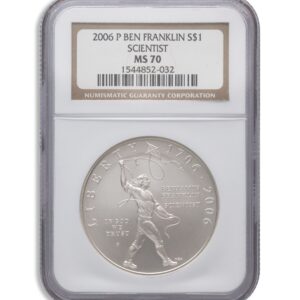 2006-P $1 Franklin Scientist Silver Commem - NGC MS70