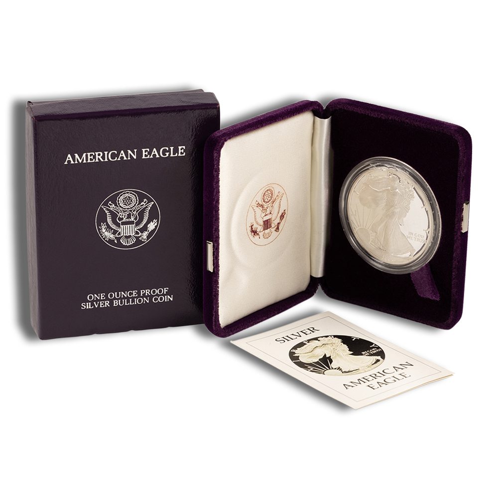 1992-S Proof Silver Eagle with Box & COA