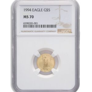 1994 1/10 oz Gold Eagle $5 NGC MS70