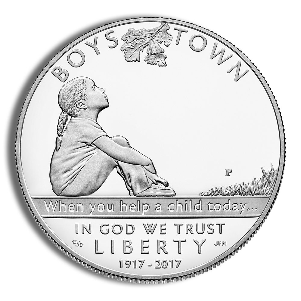 2017-P $1 Boys Town Centennial Silver Commem - Proof