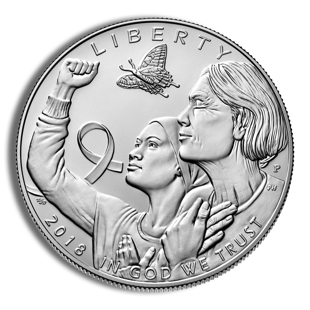 2018-P $1 Breast Cancer Awareness Silver Commem - BU