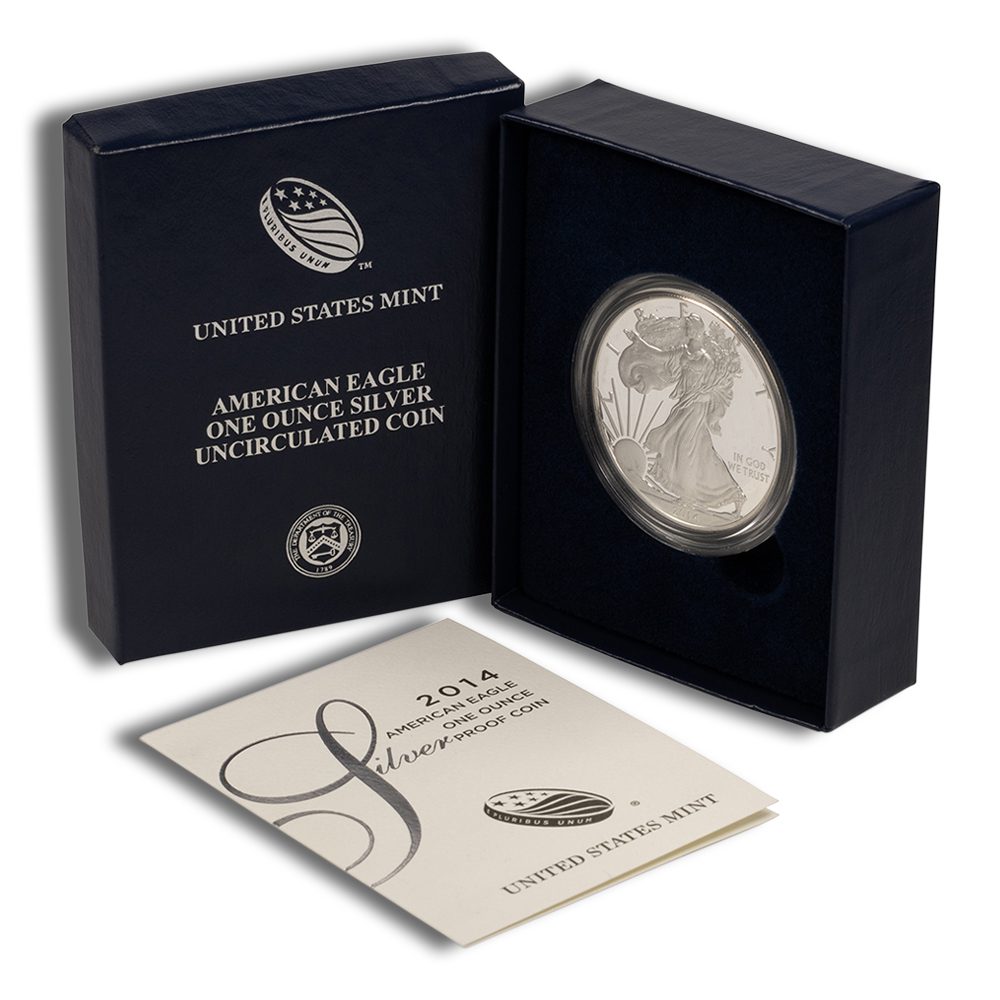 2014-W Proof Silver Eagle with Box & COA