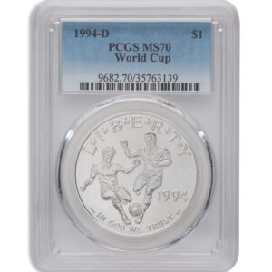 1994-D $1 World Cup Silver Commem - PCGS MS70