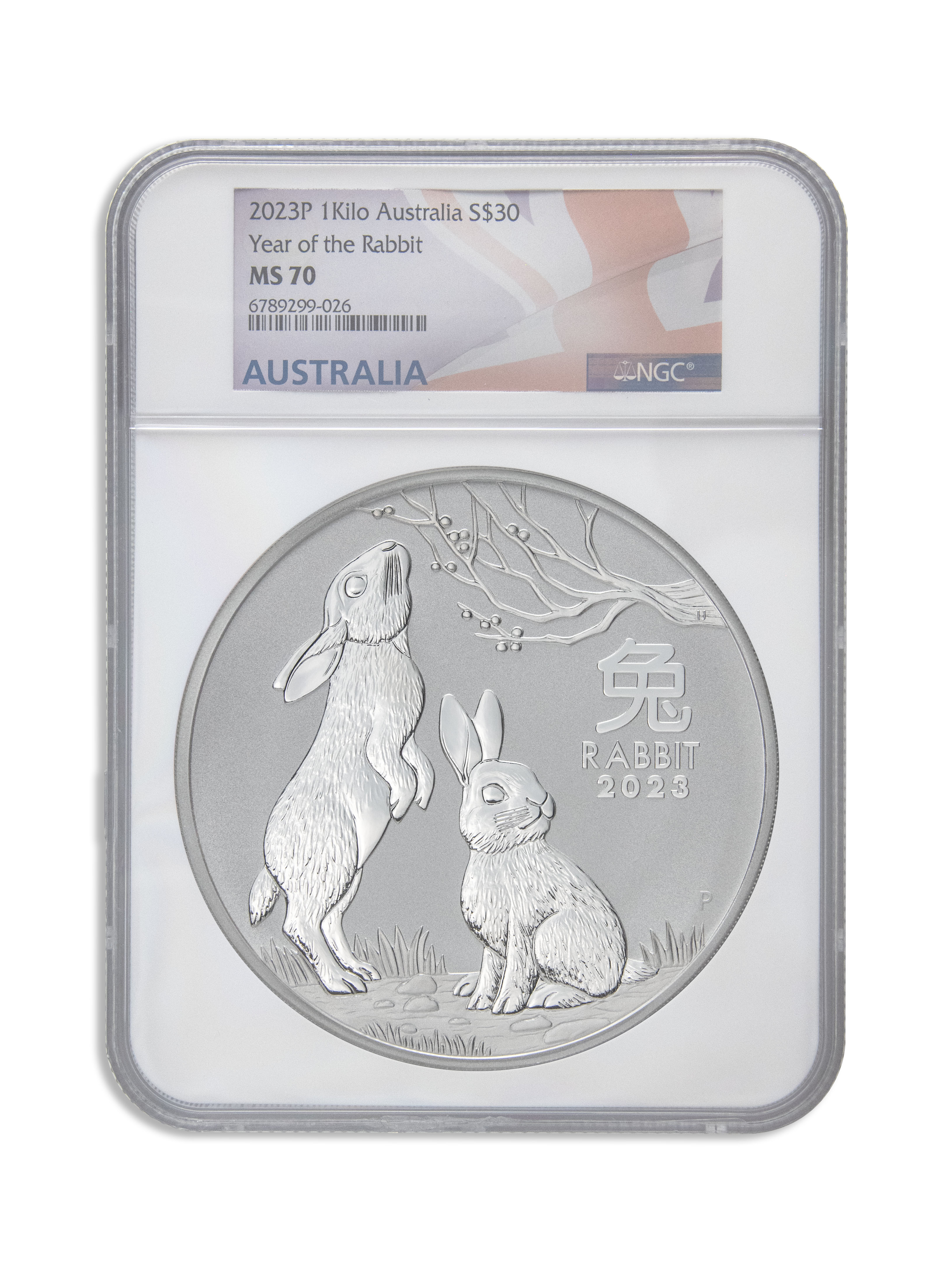 2023 Kilo Australia Silver Lunar Rabbit - Series III NGC MS70