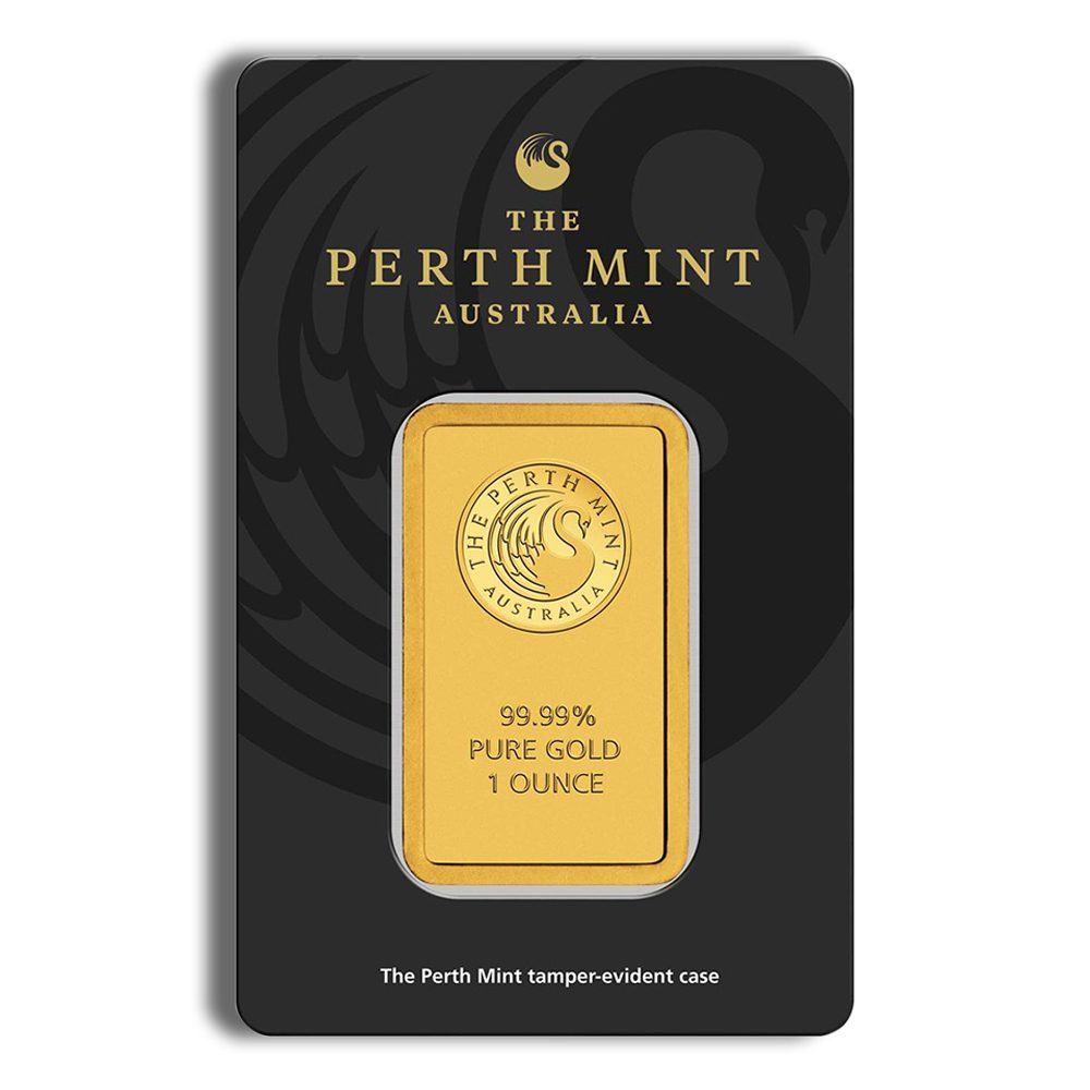 1 oz Gold Bar - Perth Mint (Black Card)
