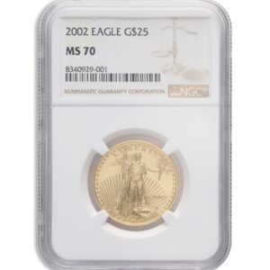 2002 1/2 oz Gold Eagle $25 NGC MS70