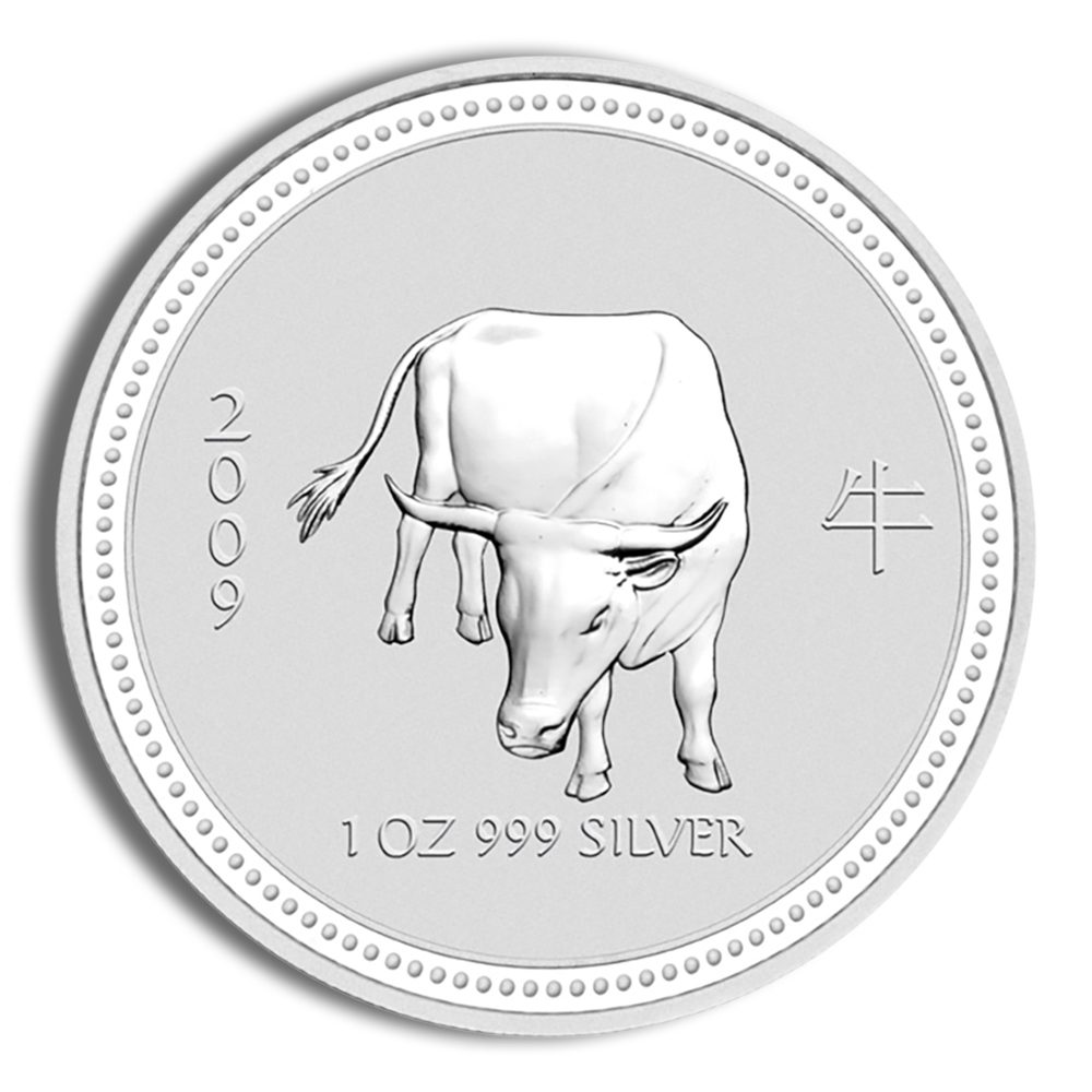 2009 1 oz Australia Silver Lunar Ox BU - Series I