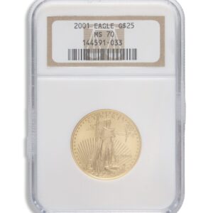 2001 1/2 oz Gold Eagle $25 NGC MS70