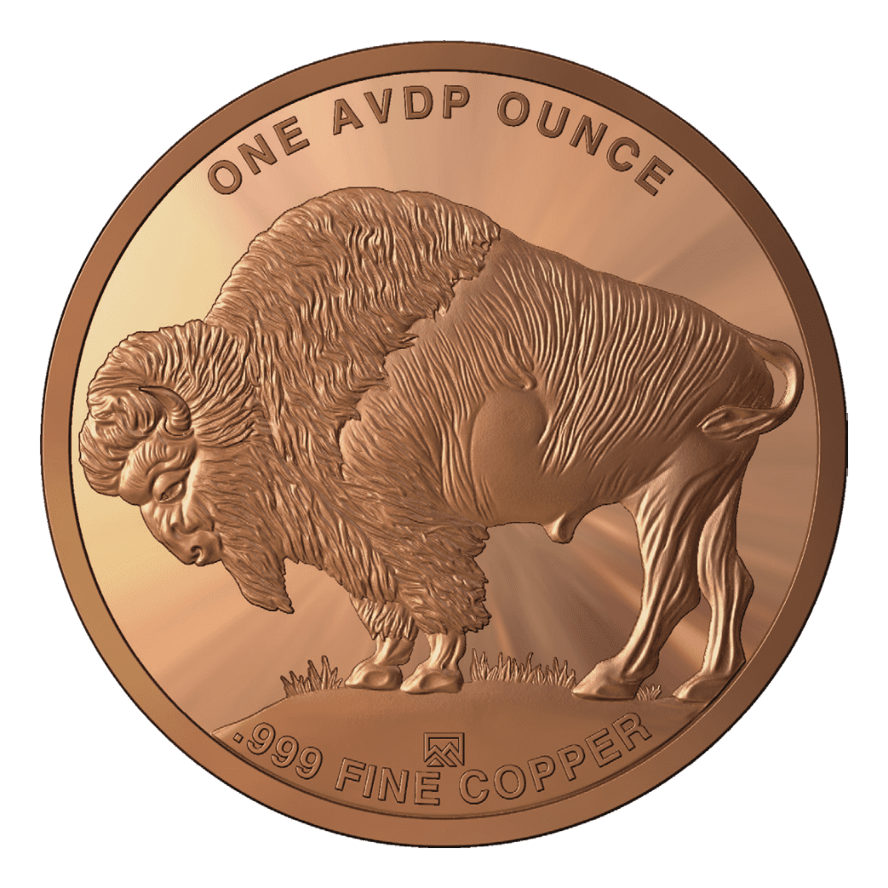 1 oz Copper Round - Buffalo Design