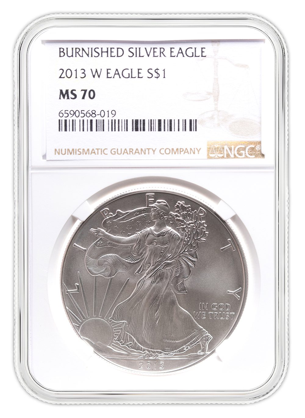 2013-W Burnished Silver Eagle NGC MS70