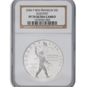 2006-P $1 Franklin Scientist Silver Commem - NGC PF70