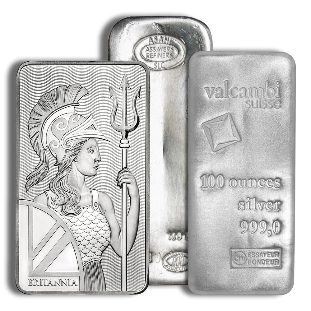 100 oz Silver Bar - Brand Varies (IRA Eligible)