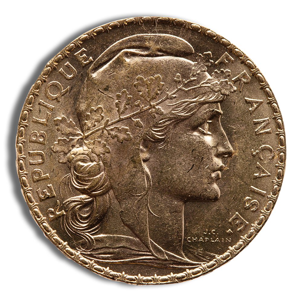 France Gold 20 Francs - Rooster (1899-1914)