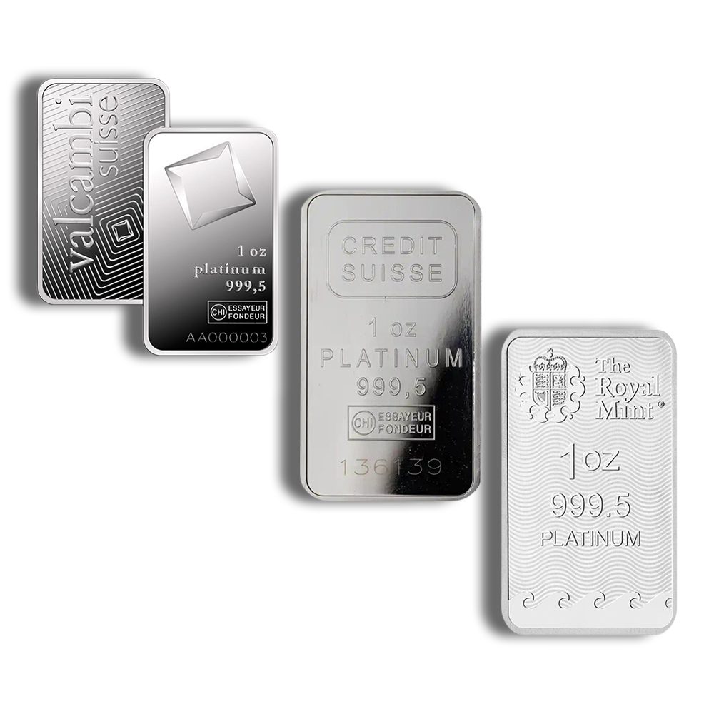 1 oz Platinum Bar - Brand Varies (Not in Card)