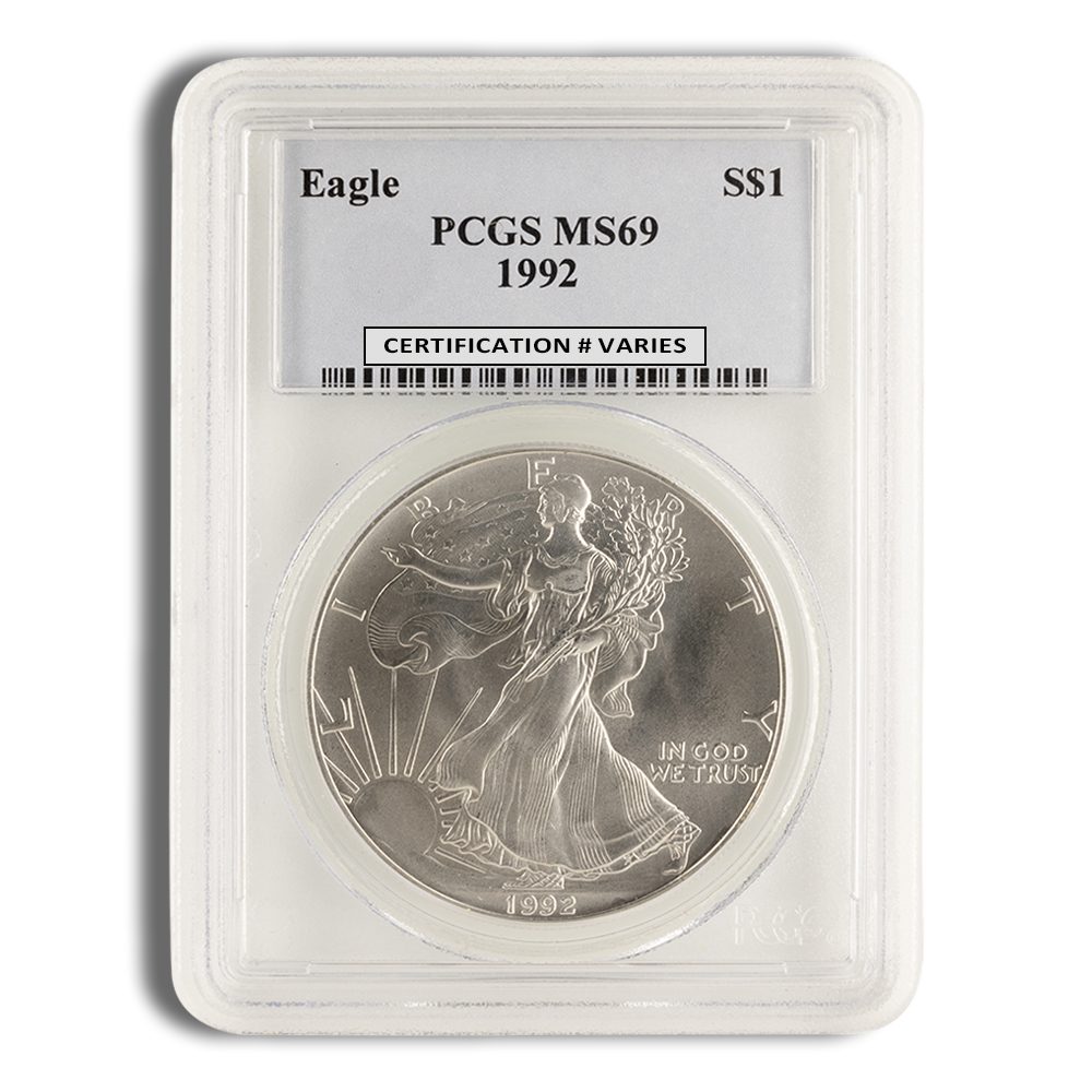1992 Silver Eagle PCGS MS69