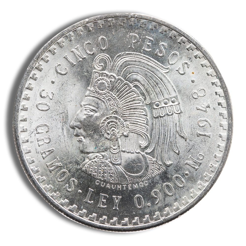 Mexico Silver 5 Pesos Cuauhtemoc (1947-1948)