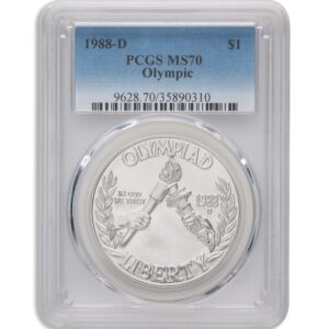 1988-D $1 Olympic Silver Commem - PCGS MS70