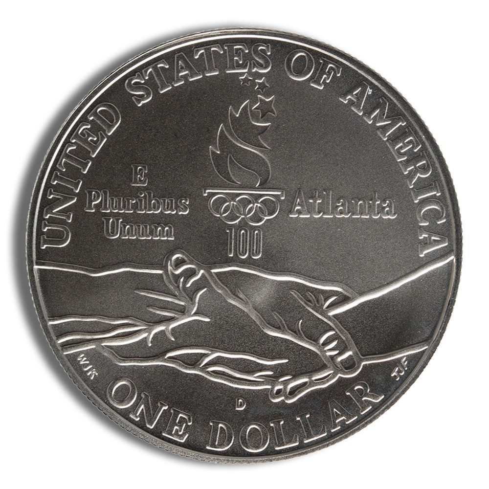 1995-D $1 Track & Field Silver Commem - BU