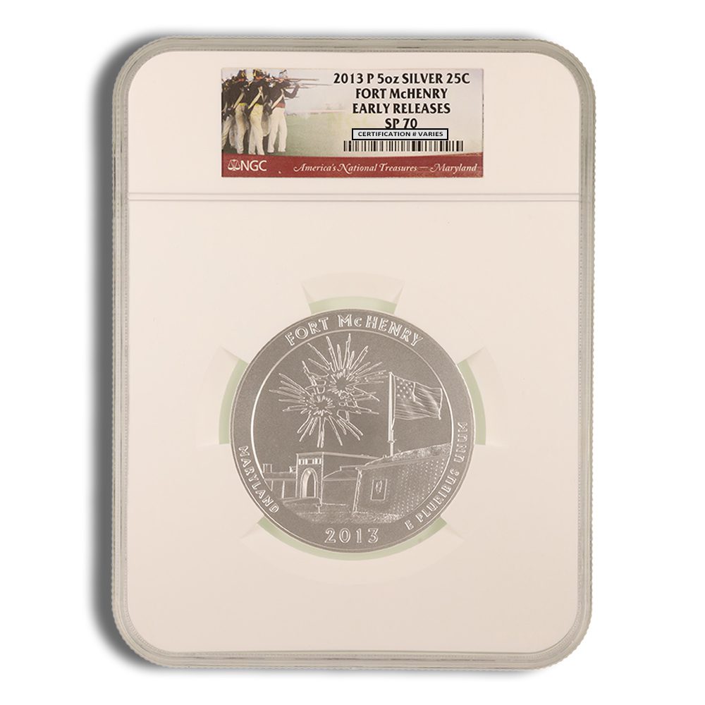 2013-P 5 oz ATB Fort McHenry Silver Coin NGC SP70