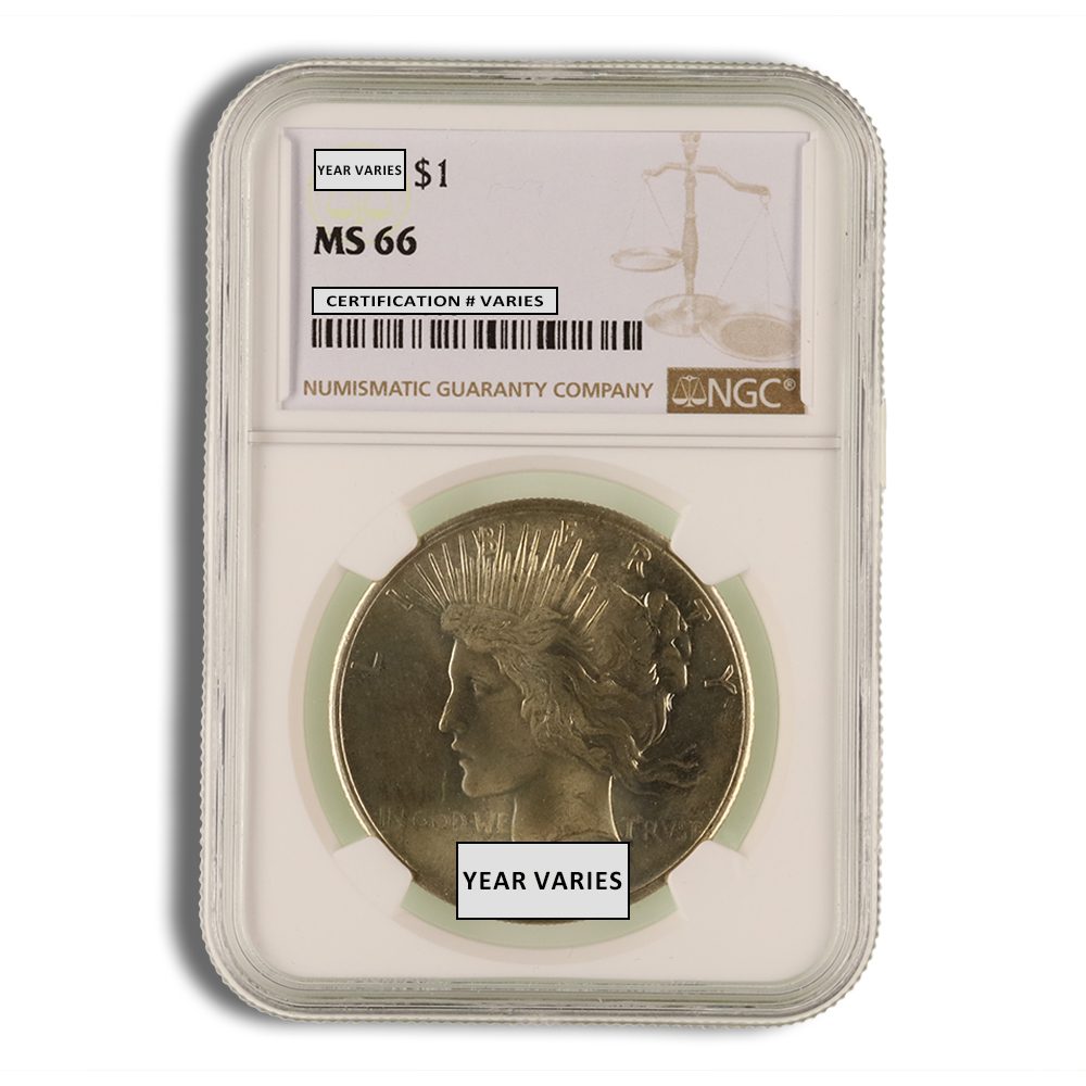 Peace Dollar - NGC MS66