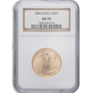 2006 1/2 oz Gold Eagle $25 NGC MS70