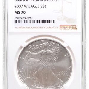 2007-W Burnished Silver Eagle NGC MS70