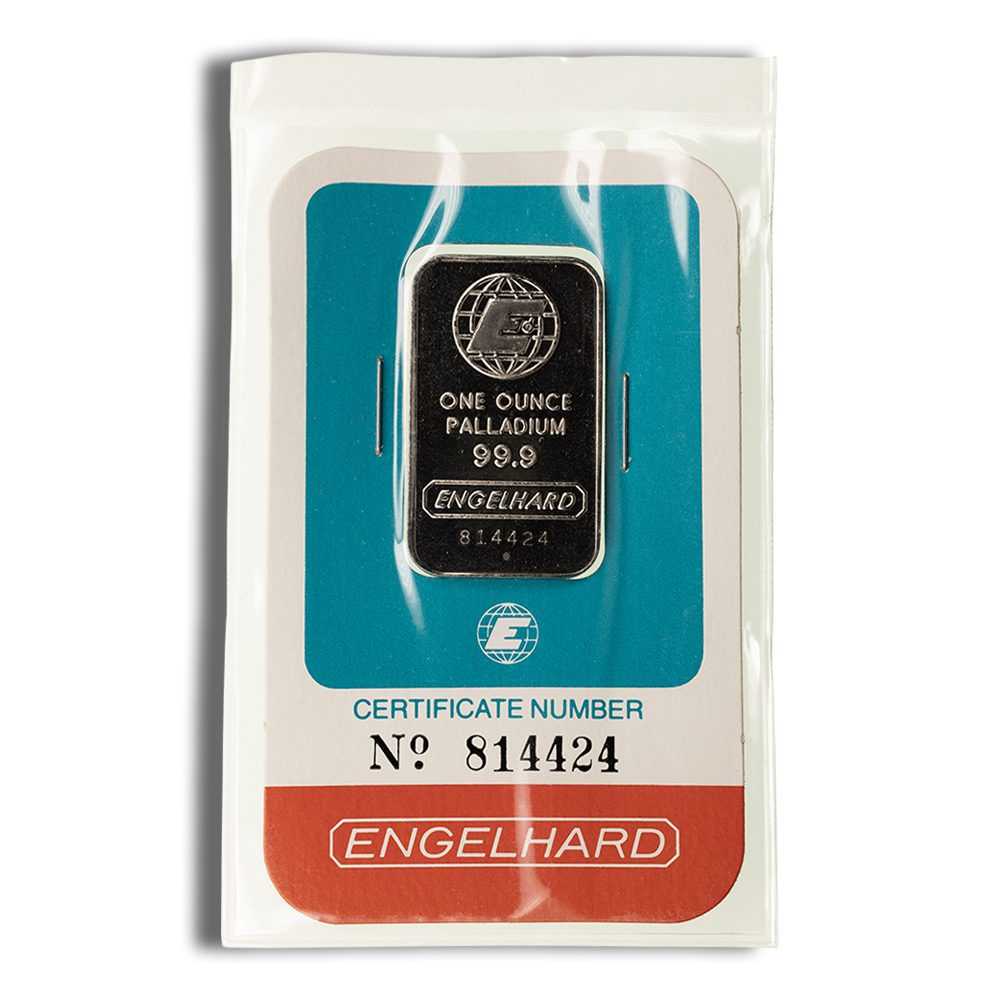 1 oz Palladium Bar - Engelhard