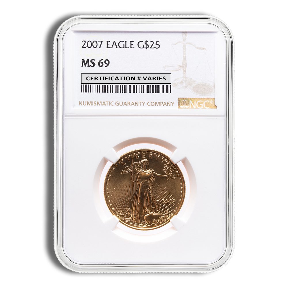 2000 1/2 oz Gold Eagle $25 NGC MS69