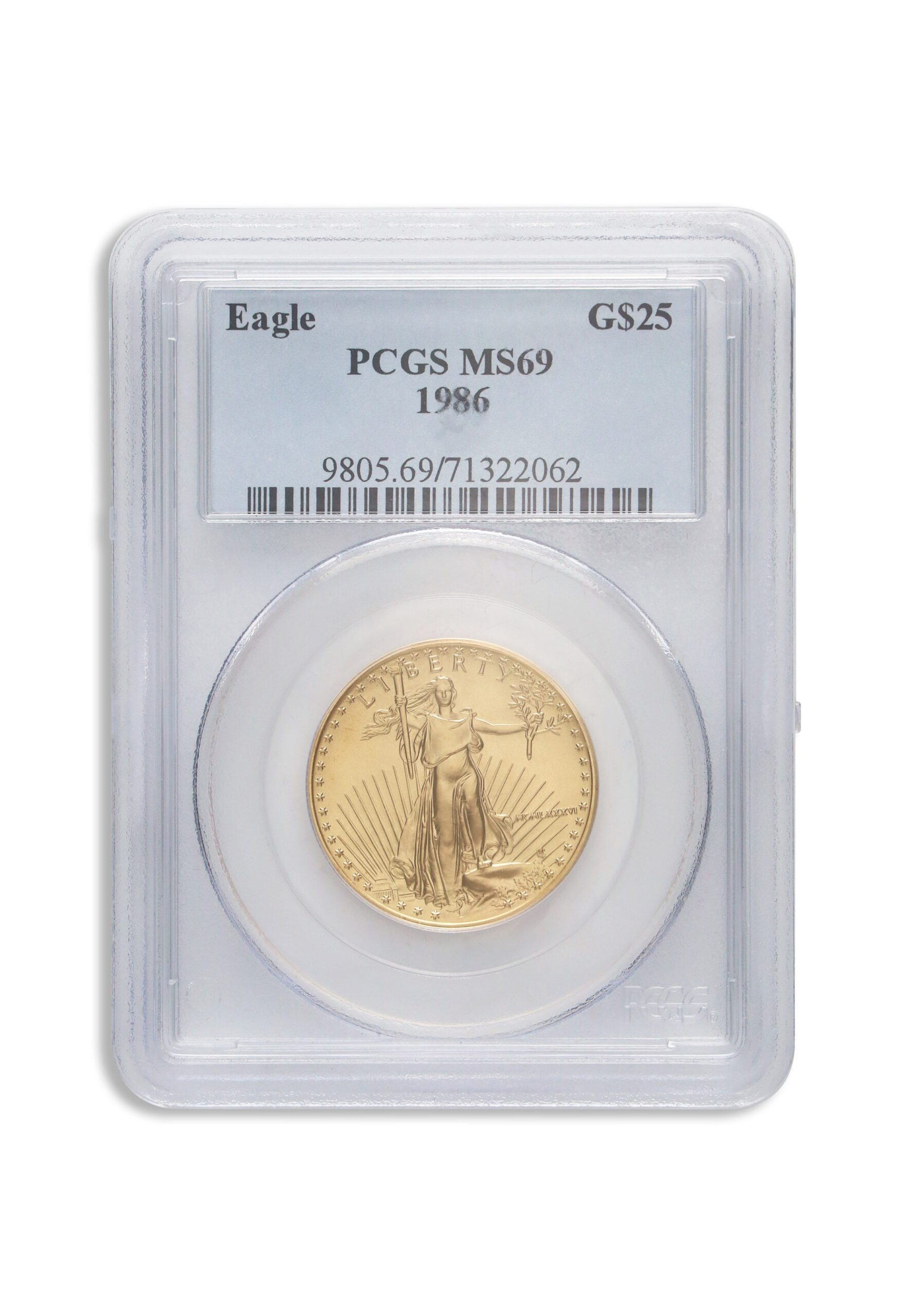 1989 1/2 oz Gold Eagle $25 PCGS MS69