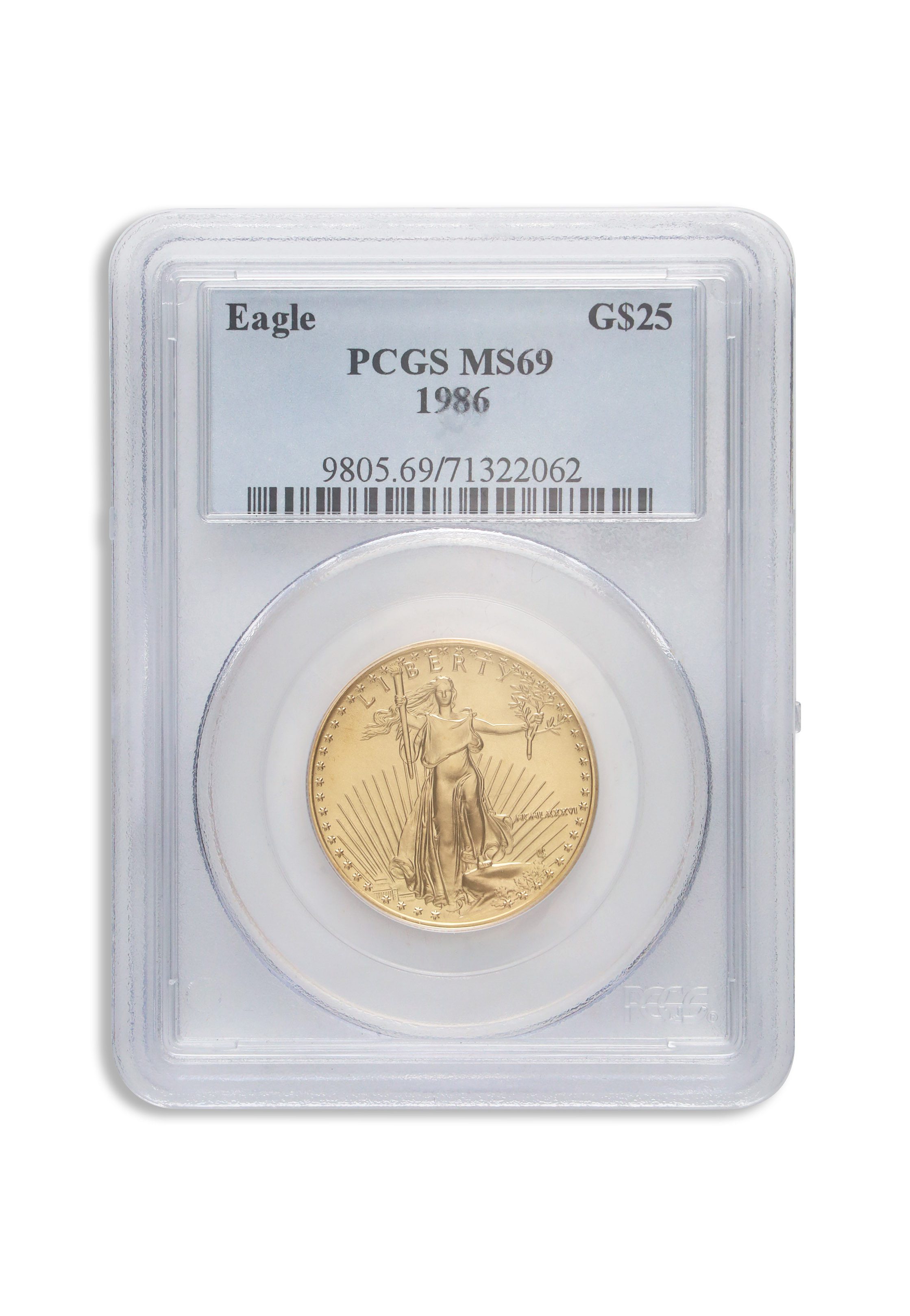 1993 1/2 oz Gold Eagle $25 PCGS MS69
