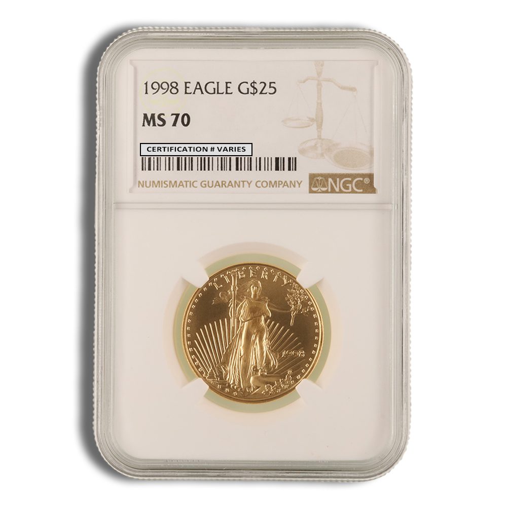 2008 1/2 oz Gold Eagle $25 NGC MS70
