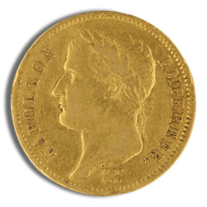 Gold coin with a left-facing portrait of Queen Victoria and edge inscription around the rim.