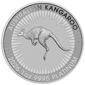 Circular Australian Kangaroo coin with a leaping kangaroo at center and sunburst border around the edge.