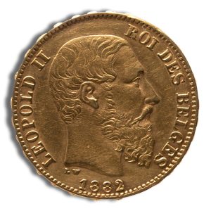 Left-facing bust of Emperor Dom Pedro II on a bronze coin, inscriptions 'DOM PEDRO II' and the year 1882