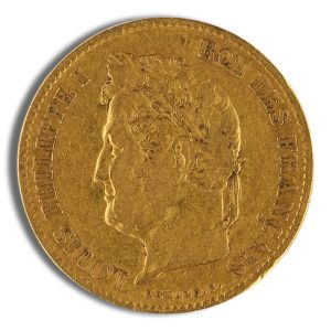 Gold coin showing a left-facing bust and circular edge inscriptions around the perimeter.