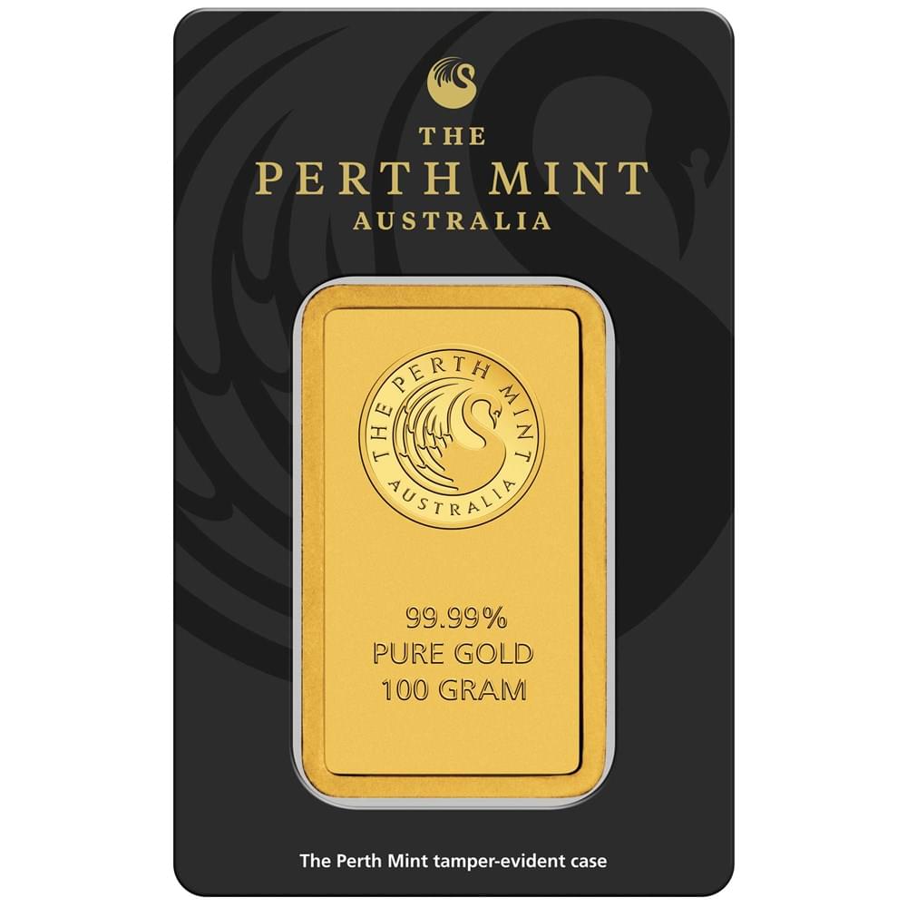 100 gram Gold Bar - Perth Mint (Carded)