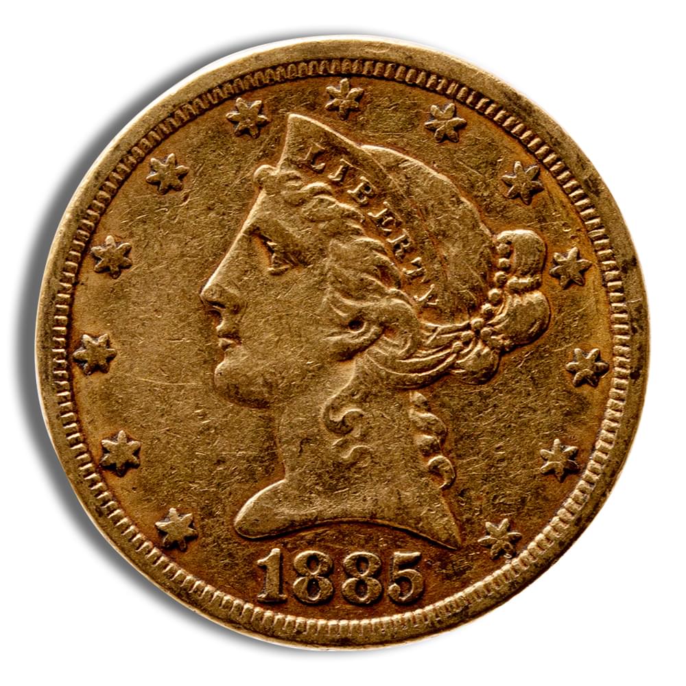 $5 Gold Liberty Half Eagle - VF