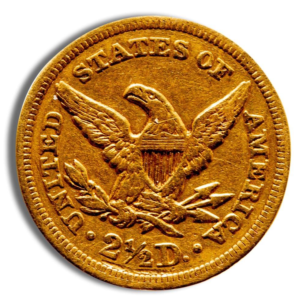 $2.5 Gold Liberty Quarter Eagle - Cleaned/Low Grade - Image 2