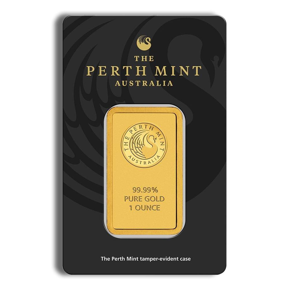 1 oz Gold Bar - Perth Mint (Black Card)