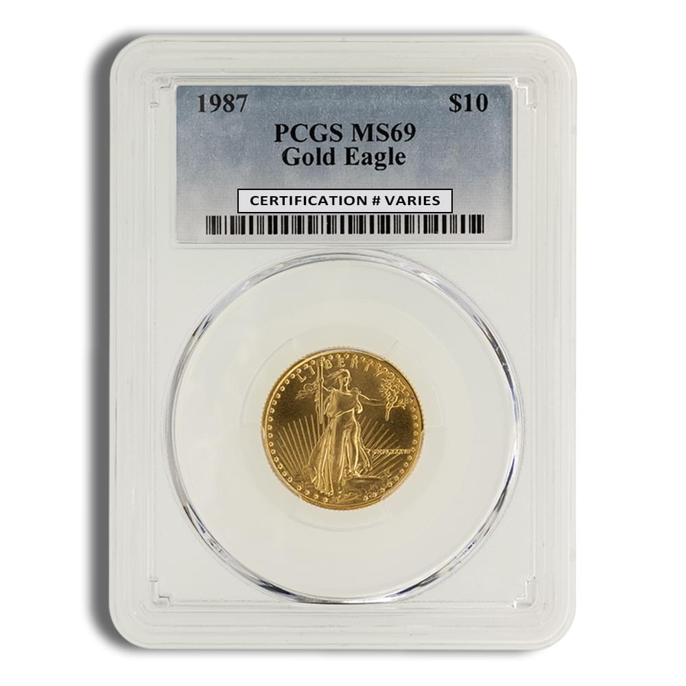 1987 1/4 oz Gold Eagle $10 PCGS MS69